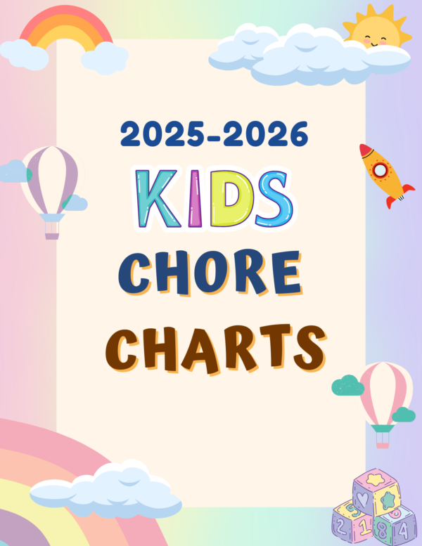 Digital 2025 - 2026 Kids Chore Charts