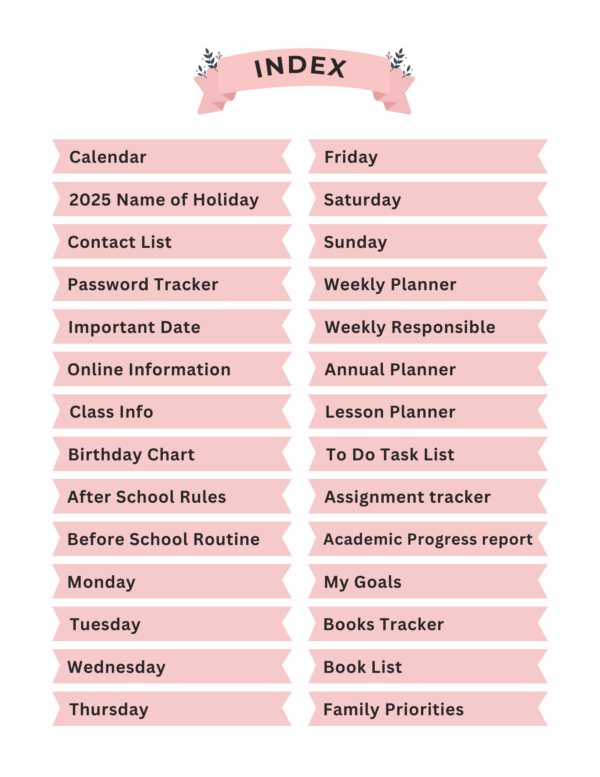 Digital Home School Planner 2025 - Image 2