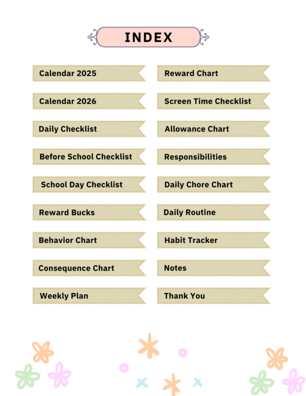 Digital 2025 - 2026 Kids Chore Charts - Image 2