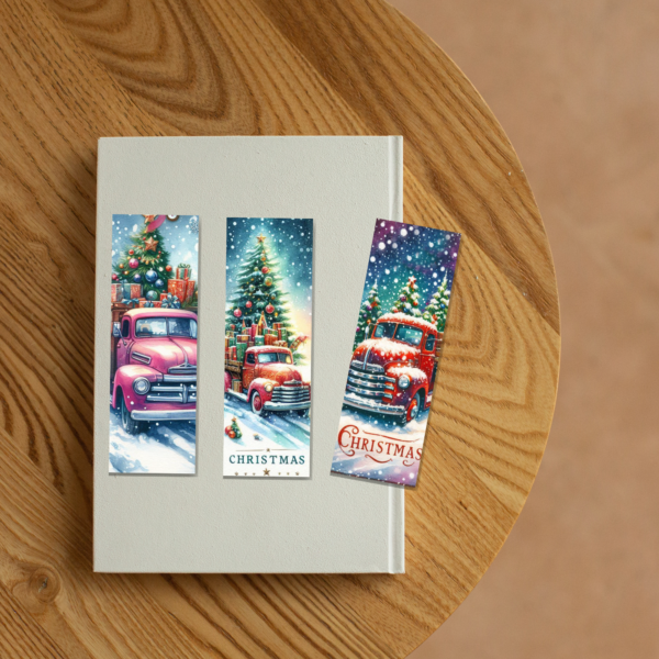 Christmas Trucks Bookmarks set of 3